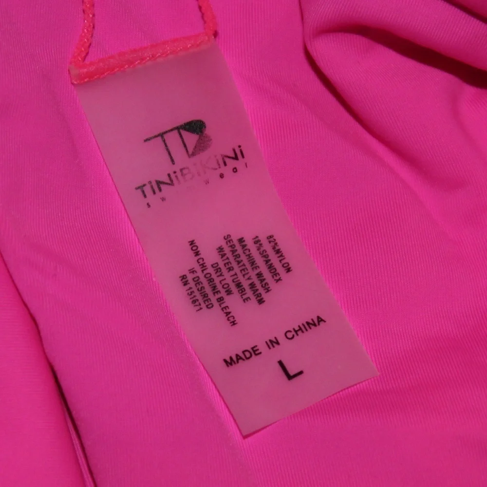 TiniBikini Swimwear 2 Piece Pink Ombré Bathing Suit Large - Picture 4 of 5